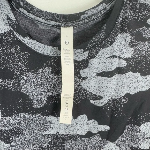 Lululemon Cates Training Tee Heritage Speckle Camo Crop T Shirt 4 - Picture 6 of 12